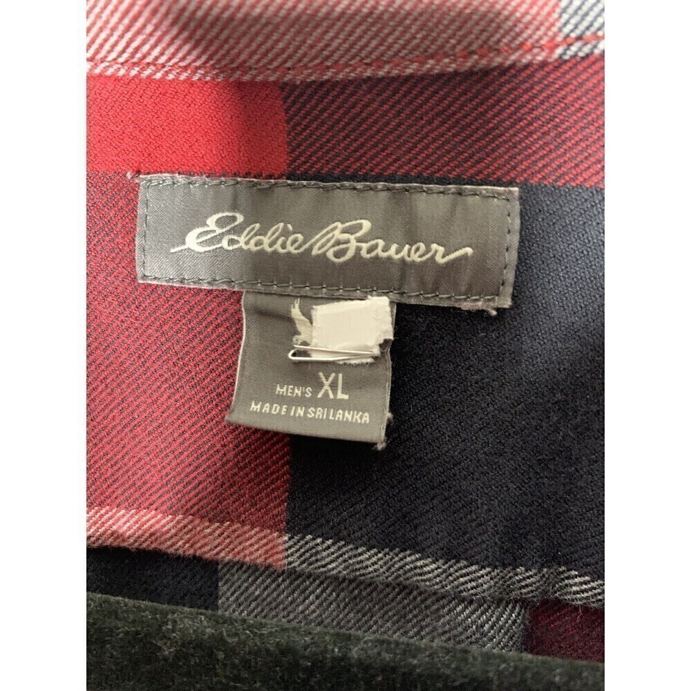 Eddie Bauer Shirt Shacket Mens XL Tall Heavy Cotton Button Up Collared Plaid - Picture 6 of 7